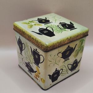 Vintage Burtons Gold Medal Biscuit Tin Featuring Teapot Silhouettes